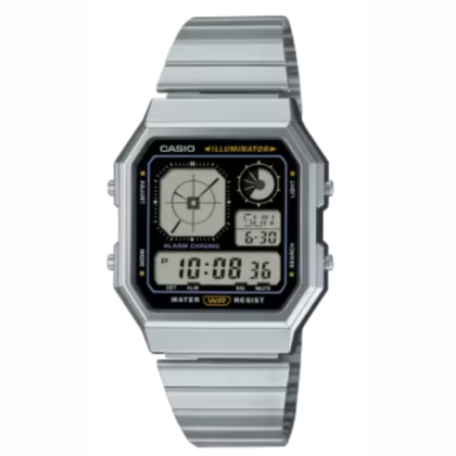 Casio Vintage A130WE-1A Stainless Steel Band Digital Unisex Watch